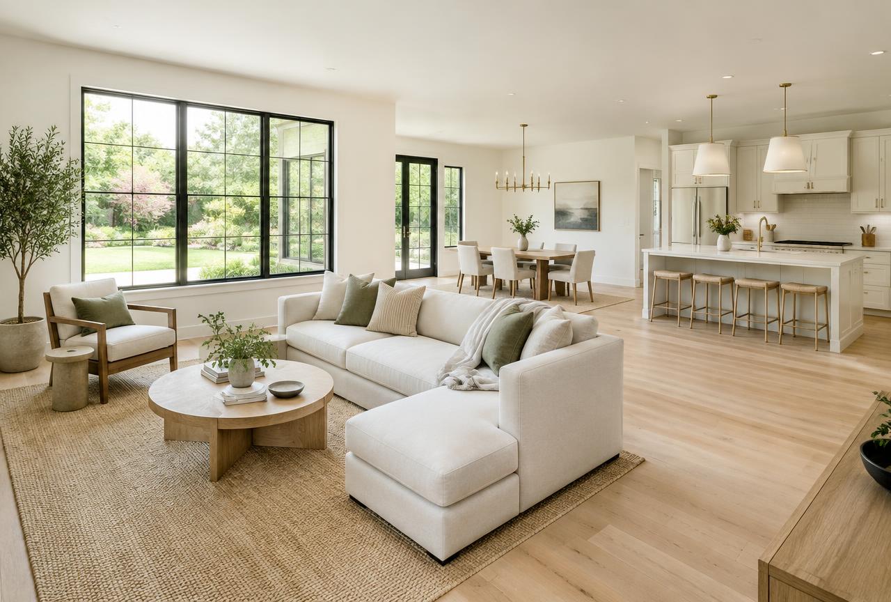 Illustrative renovated rental home interior
